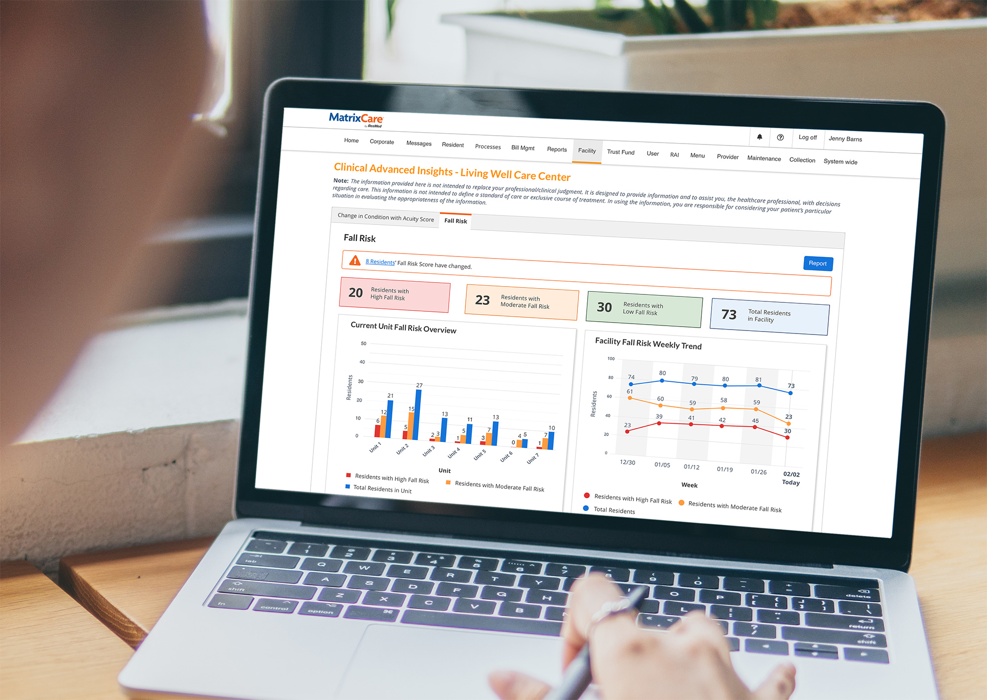 screenshot of MatrixCare Skilled Nursing Facility